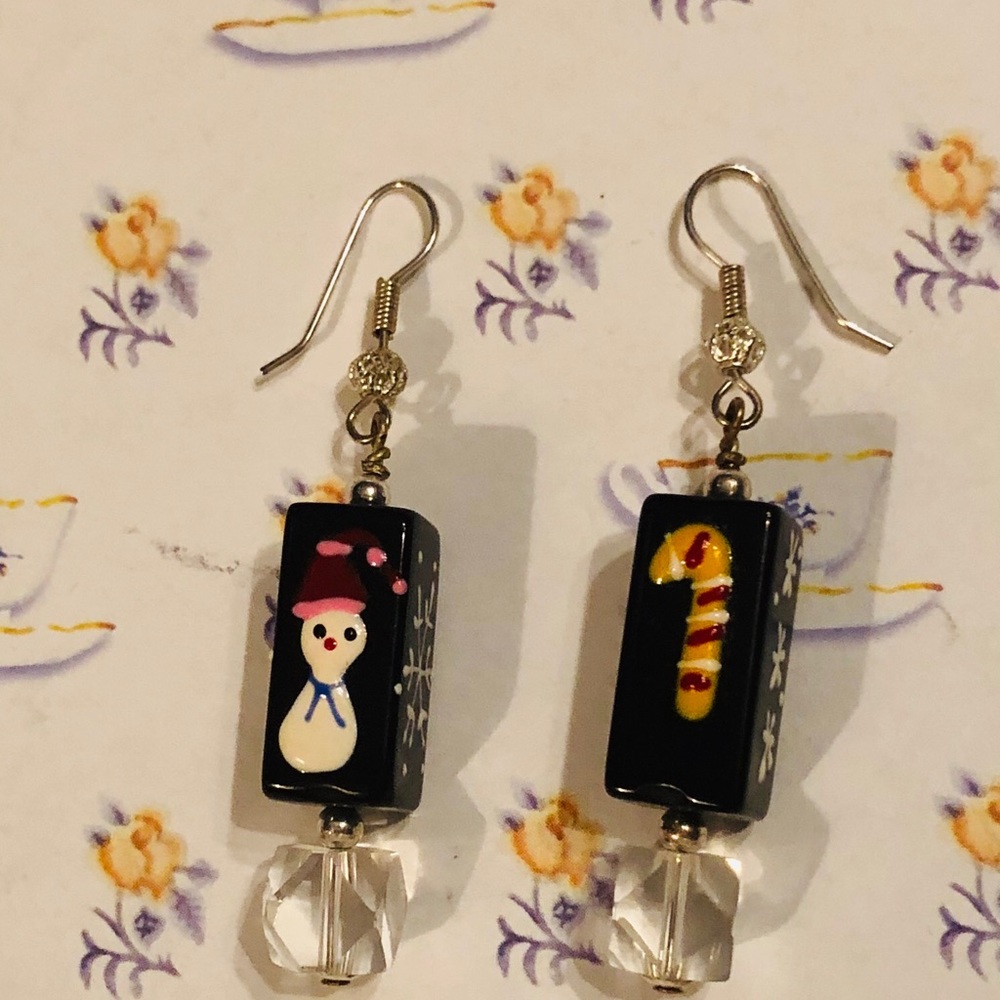 👀 BOGO 👀. Christmas or Winter Glass Earrings